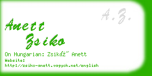 anett zsiko business card